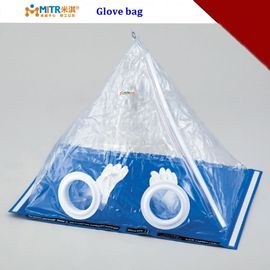 Matériel de PVC d'isolant de pyramide de sac d'essai de boîte à gants de laboratoire dans le bleu