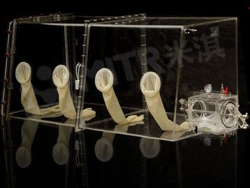 Port en forme de boîte de gant du gant transparent fait sur commande B 4 de taille avec la bande de puissance
