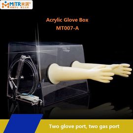 Port acrylique clair de gant de la boîte à gants de laboratoire deux pour le matériel magnétique Mt007-A