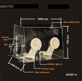 Port acrylique clair de gant de la boîte à gants de laboratoire deux pour le matériel magnétique Mt007-A