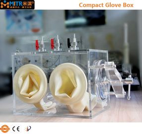Portable acrylique de boîte à gants de laboratoire de Cabinet d'essai avec le port de gaz et le port de deux gants